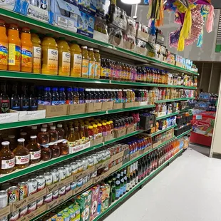  variety of drinks and condiments