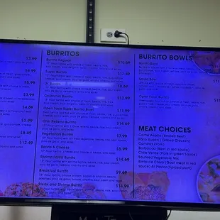 menu