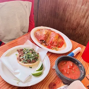 Enchilada, burrito, taco