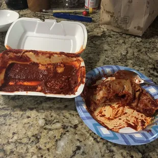 Awful burned red enchilada sauce