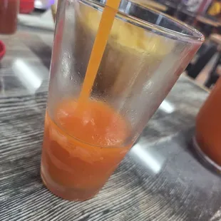 a glass of orange juice