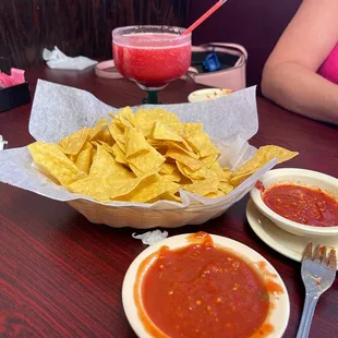 Chips, Salsa and a Strawberry Margarita