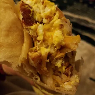 Bacon breakfast burrito