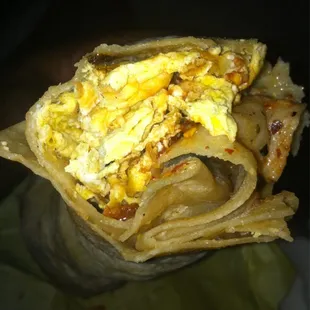 Breakfast Burrito with Bacon!! I wonder about this bacon taste quite honestly I would give it a 2.5 out of 5.