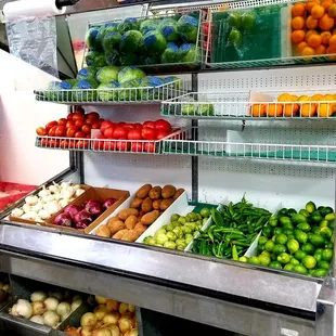 a display of vegetables