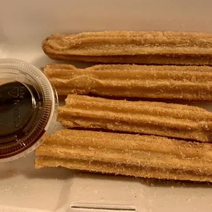 Churros comes with side of chocolate