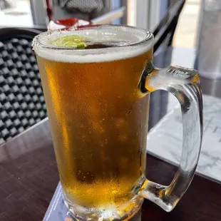 Tall Modelo dressed with a house made season salt