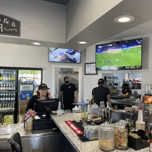 people at the counter