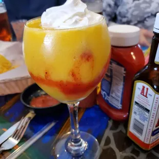 Dinner with friends. Mango Daquiri
