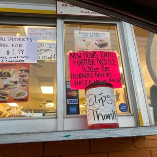 New hours during this Coronavirus time..