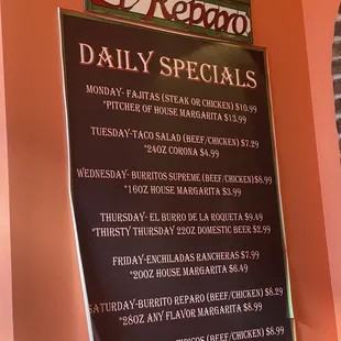 Daily Specials