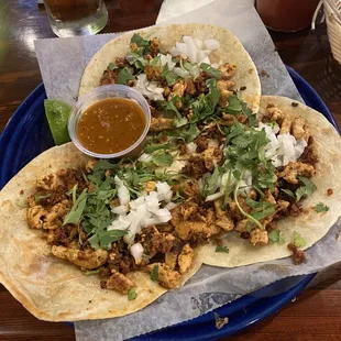 Chicken and chorizo tacos