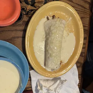 Steak bean and cheese burrito