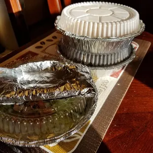 Take out fajitas still in their containers.