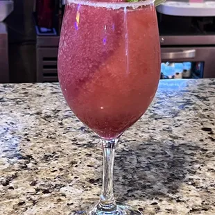 Blueberry and raspberry margarita