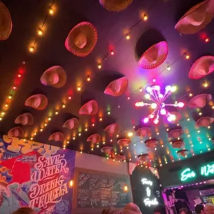 the inside of a mexican restaurant