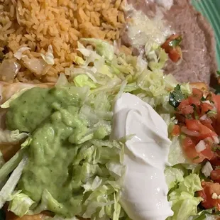 One beef tip and one chicken Chimichanga