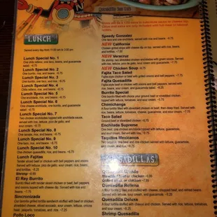 Lunch &amp; Quesadillas