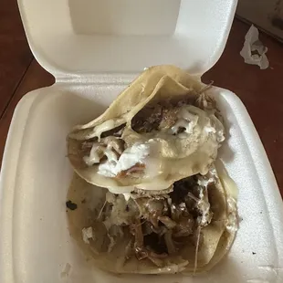 Street tacos, but missing cilantro and onions..