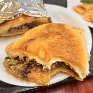 Carne Asada Torta with cheese