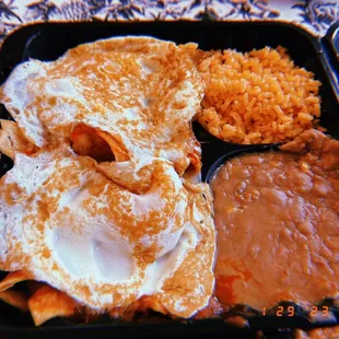 Red chilaquiles ( delicious )