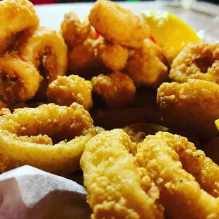 a plate of fried squids