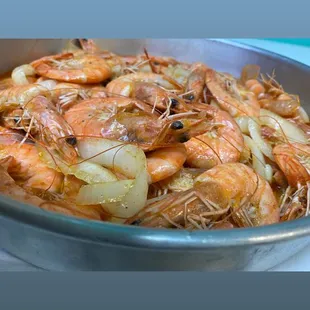 a bowl of shrimp