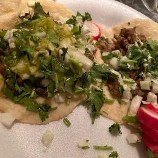 Asada tacos with handmade tortillas