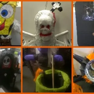 a collage of halloween decorations