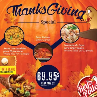 ESTE PROXIMO 23 DE NOVIEMBRE!! LLAMA PARA  RESERVAR SU ORDEN  (407)-343-5030