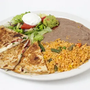 a plate of mexican food