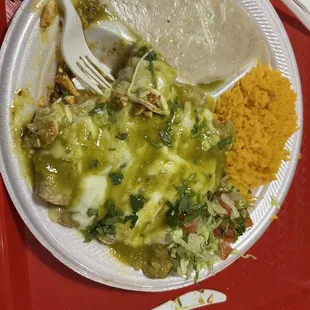 Chicken Enchiladas in verde sauce