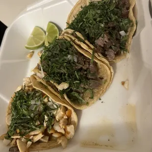 Steak and chicken taco