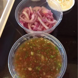 Salsa and onions