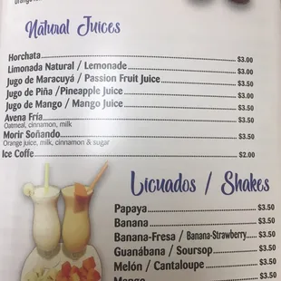 Fresh natural juices