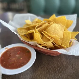 Complimentary chips and salsa.