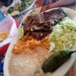 a plate of mexican food