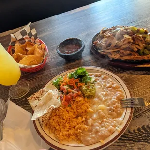 Chicken Fajitas and regular Margarita.