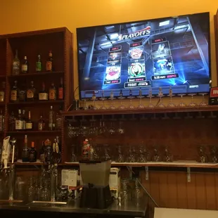 a bar with a flat screen tv