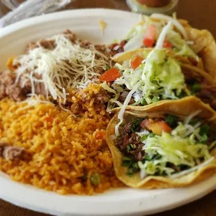 a plate of mexican food