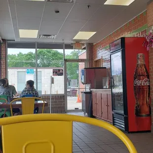 the interior of a deli