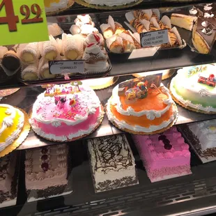 a variety of cakes