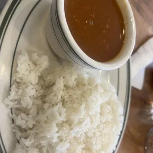 White rice and beans