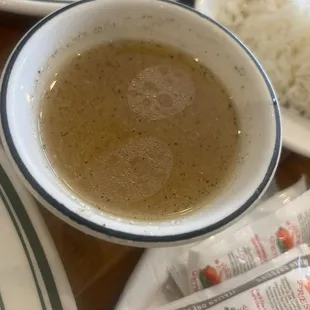 Special sauce for salad. It's like vinegar and garlic. Had to ask for it. They get it from the back.