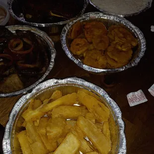 Fried porkchops (Chuleta frrita) was perfectly seasoned and   cooked .Saute beef liver , smothered in onion. Yuca and fried plantain .