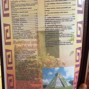 the menu