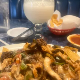Pina colada and nachos El Rey