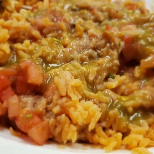 a plate of mexican food