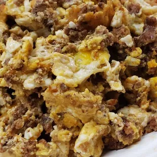 a close up of a plate of food