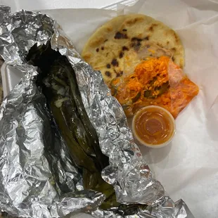 Pork Pupusa &amp; tamale